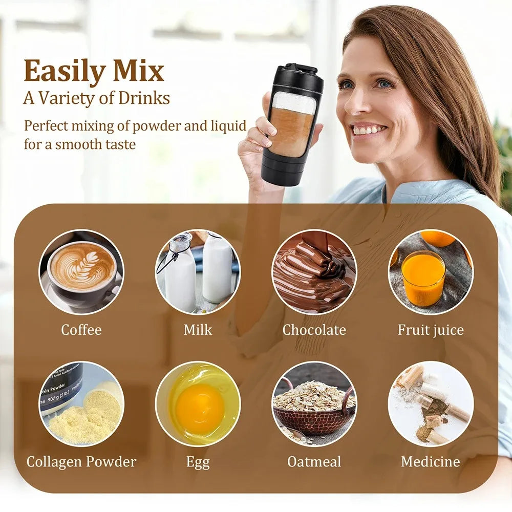 650ml Electric Shaker Bottle Portable Whey Protein Shaker Automatic Stirring Blender Multipurpose Juice Mixer Cups Fitness Work
