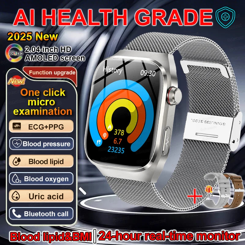 SmartWatch Voice Call Push reminder Physical examination Health Watch Blood Pressure UricAcid Blood Oxygen ECG Sport Smart watch