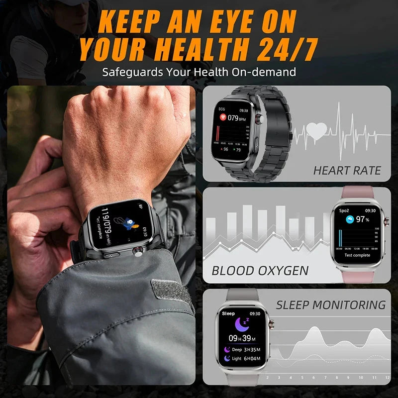 SmartWatch Voice Call Push reminder Physical examination Health Watch Blood Pressure UricAcid Blood Oxygen ECG Sport Smart watch